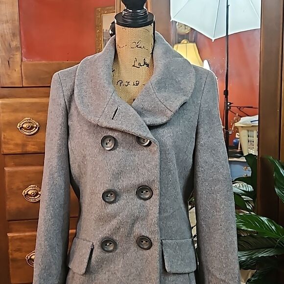 Calvin Klein gray wool blend coat size 6 - Picture 3 of 13